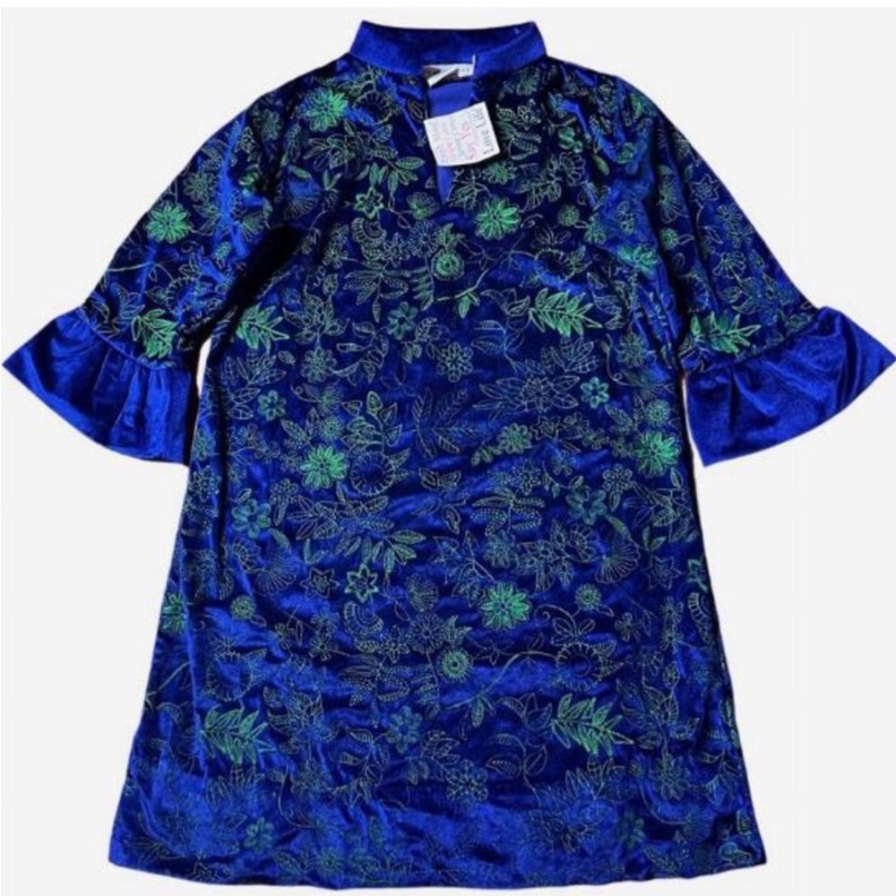 Gretchen Scott Designs Floral Mini Dress in Blue and Green - Picture 2 of 5